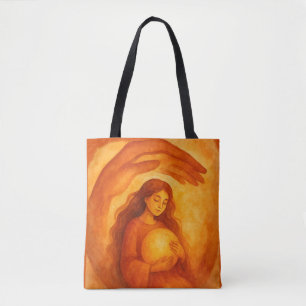 Goldenes Mädchen, das schützende, warme Lichtkunst Tasche