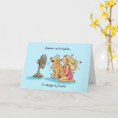 Goldenes Mädchen und Fan Karte (Gelbe Blume)