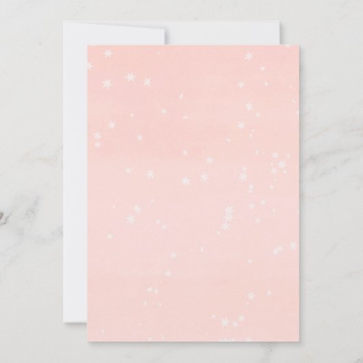 Goldenes Mädchen Winter Virtuelle Babydusche Einladung (Rückseite)