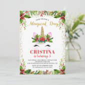 Goldenes Magisches Weihnachtslied Geburtstagsfest- Einladung (Stehend Vorderseite)