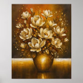 Goldenes Magnolienbouquet Ölgemälde Poster (Vorne)