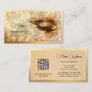Goldenes Make-up für Wimpern Visitenkarte