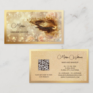 Goldenes Make-up für Wimpern Visitenkarte