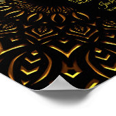 Goldenes Mandala klassisches elegantes Getränkemen Poster (Ecke)