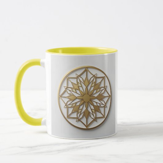 Goldenes Mandala-Medaillon | Elegante Kaffeetasse (Links)