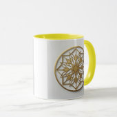 Goldenes Mandala-Medaillon | Elegante Kaffeetasse (VorderseiteRechts)