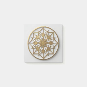 Goldenes Mandala-Medaillon   Elegantes Notizbuch Post-it Klebezettel