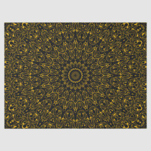 Goldenes Mandala-Muster mit strahlender Symmetrie Seidenpapier