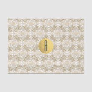 Goldenes Mandala & Weißer Eleganter Schicker Monog Seidenpapier