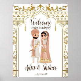Goldenes Mandap an der Grenze zu Indien willkommen Poster