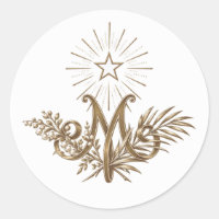 Goldenes Marianisches Monogramm des 19. Jahrhunder