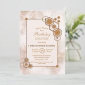 Goldenes Marmorgeometrisches Party Einladung (Stehend Vorderseite)