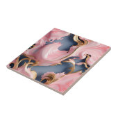 Goldenes Marmormuster mit Pastellkorallen Fliese (Seite)