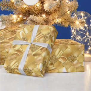 Goldenes marokkanisches Vierblattmuster Geschenkpapier