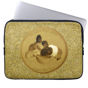 Goldenes Meerschweinchen 2022 Münze, Laptop Hülle Laptopschutzhülle
