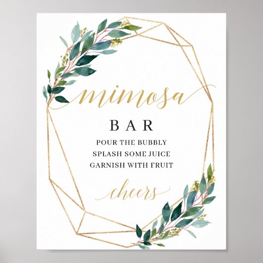 Goldenes Mimosa-Bar Poster (Vorne)