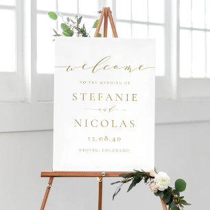 Goldenes Minimalistisches Script - Einfache Hochze Poster