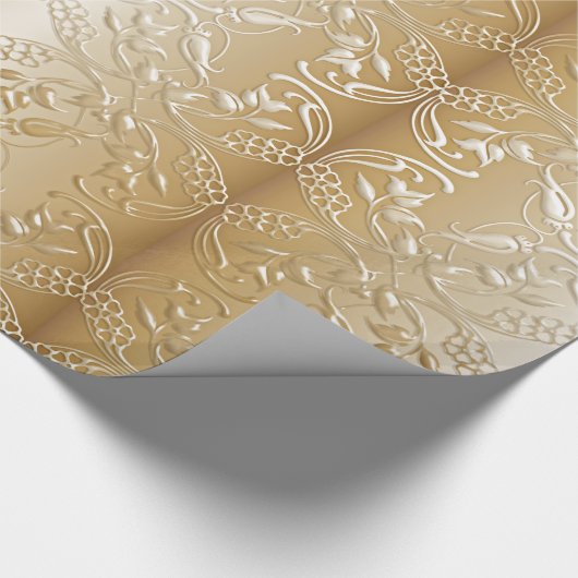 goldenes mit Blumenmuster Geschenkpapier (Ecke)