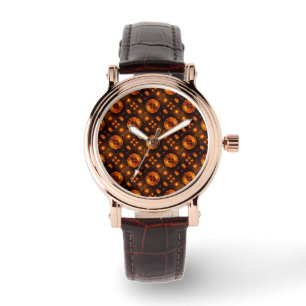 Goldenes modernes Boho-elegantes abstraktes Kunstm Armbanduhr
