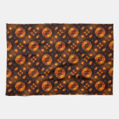 Goldenes modernes Boho-elegantes abstraktes Kunstm Geschirrtuch (Horizontal)
