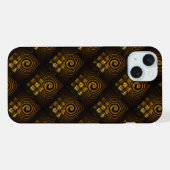 Goldenes modernes Boho-elegantes abstraktes Kunstm iPhone Hülle (Rückseite (Horizontal))