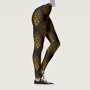Goldenes modernes Boho-elegantes abstraktes Kunstm Leggings