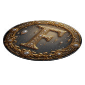 Goldenes Monogramm Anfangsbuchstabe F Schneidebrett (Ecke)