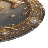 Goldenes Monogramm Anfangsbuchstabe F Schneidebrett (Ecke)