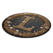 Goldenes Monogramm Anfangsbuchstabe L Schneidebrett (Ecke)