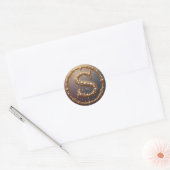 Goldenes Monogramm Anfangsbuchstabe S Runder Aufkleber (Umschlag)