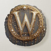 Goldenes Monogramm Anfangsbuchstabe W