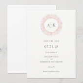Goldenes Monogramm aus eleganter Rose Save the Dat Date (Vorne/Hinten)