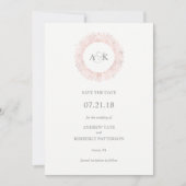 Goldenes Monogramm aus eleganter Rose Save the Dat Save The Date (Vorderseite)