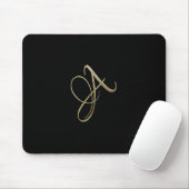 Goldenes Monogramm der Initiale A Mousepad (Mit Mouse)