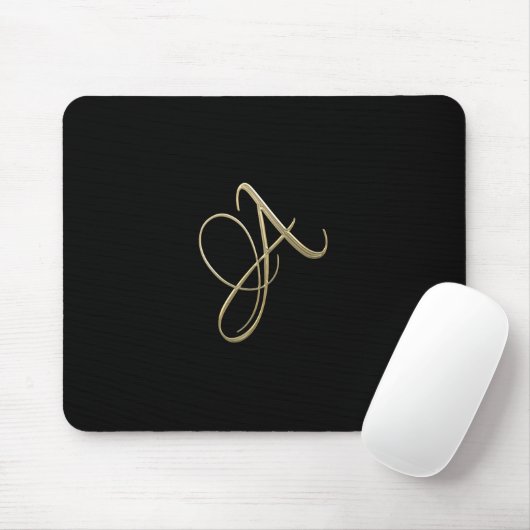 Goldenes Monogramm der Initiale A Mousepad (Mit Mouse)