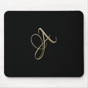 Goldenes Monogramm der Initiale A Mousepad