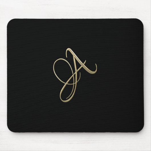 Goldenes Monogramm der Initiale A Mousepad (Vorne)