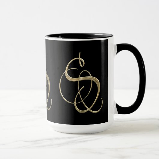 Goldenes Monogramm der Initiale S Tasse (Rechts)