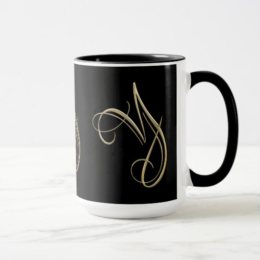 Goldenes Monogramm der Initiale Y Tasse (Rechts)