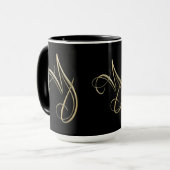 Goldenes Monogramm der Initiale Y Tasse (Vorderseite Links)