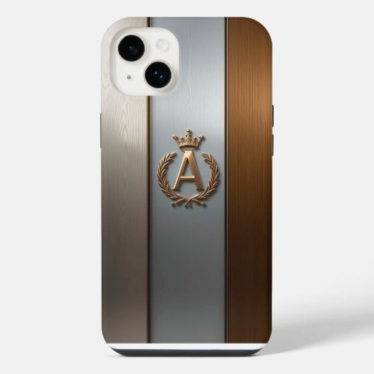 Goldenes Monogramm-Emblem A iPhone Hülle (Rückseite)