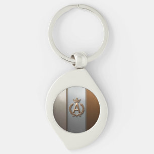 Goldenes Monogramm-Emblem A Schlüsselanhänger