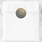 Goldenes Monogramm Initial Buchstabe D Runder Aufkleber (Tasche)