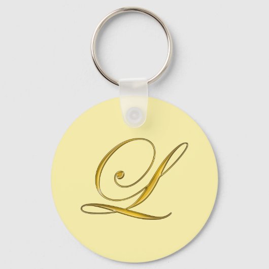 Goldenes Monogramm L angepasst Schlüsselanhänger (Vorderseite)
