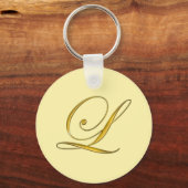 Goldenes Monogramm L angepasst Schlüsselanhänger (Rückseite)
