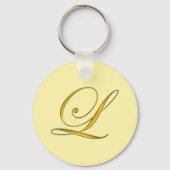 Goldenes Monogramm L angepasst Schlüsselanhänger (Rückseite)