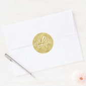 Goldenes Monogramm-Sticker-Siegel Runder Aufkleber (Umschlag)