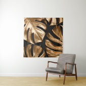 Goldenes Monstera-Blattmuster Wandteppich (Beispiel)