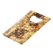 Goldenes Mosaik-Abstraktes Muster Kreditkartenflaschenöffner (Rückseite Schrägansicht)