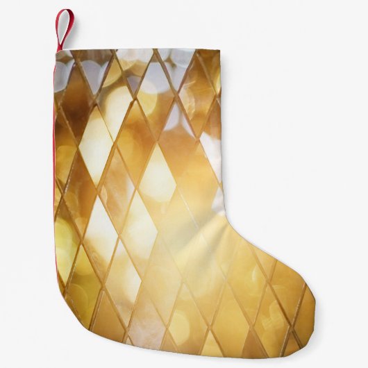 Goldenes Mosaik: Glass-Effekt. Kleiner Weihnachtsstrumpf (Vorderseite)
